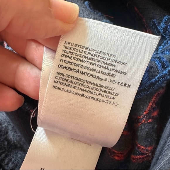 FARM RIO Embroidered Corduroy Jumpsuit in Navy Blue Size XL - Picture 7 of 10